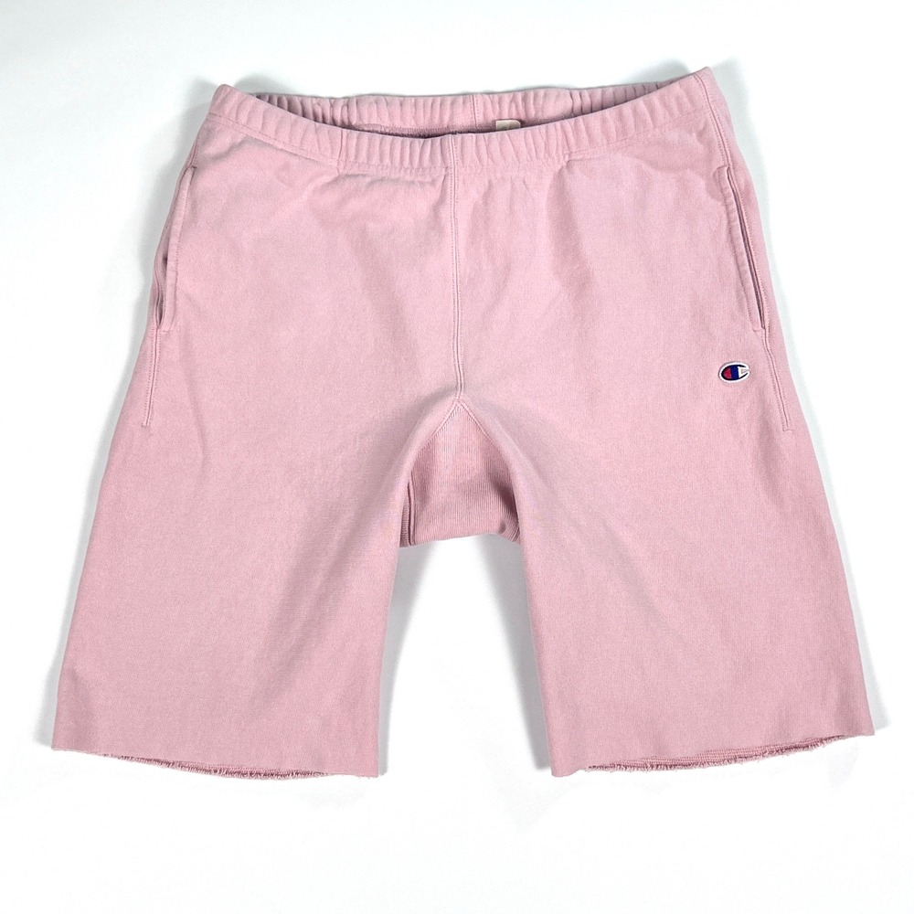 Champion Reverse Weave Shorts Womens XL Pink Cotton Cuttoff Sweat Shorts